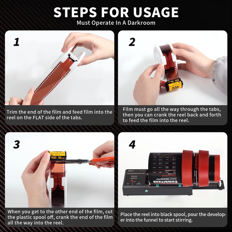 eTone Universal Darkroom Developing Tank with 3 Spiral Reels for