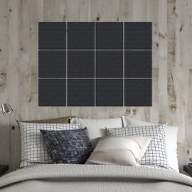 12 Pack Acoustic Panel, 12 X 12 X 0.4 Inches Self-adhesive Soundproof Wall Panels, High Density Sound Dampening Panels, Brick Pattern Flame Resistant Noise Reducing for Recording Studio, Office, Home