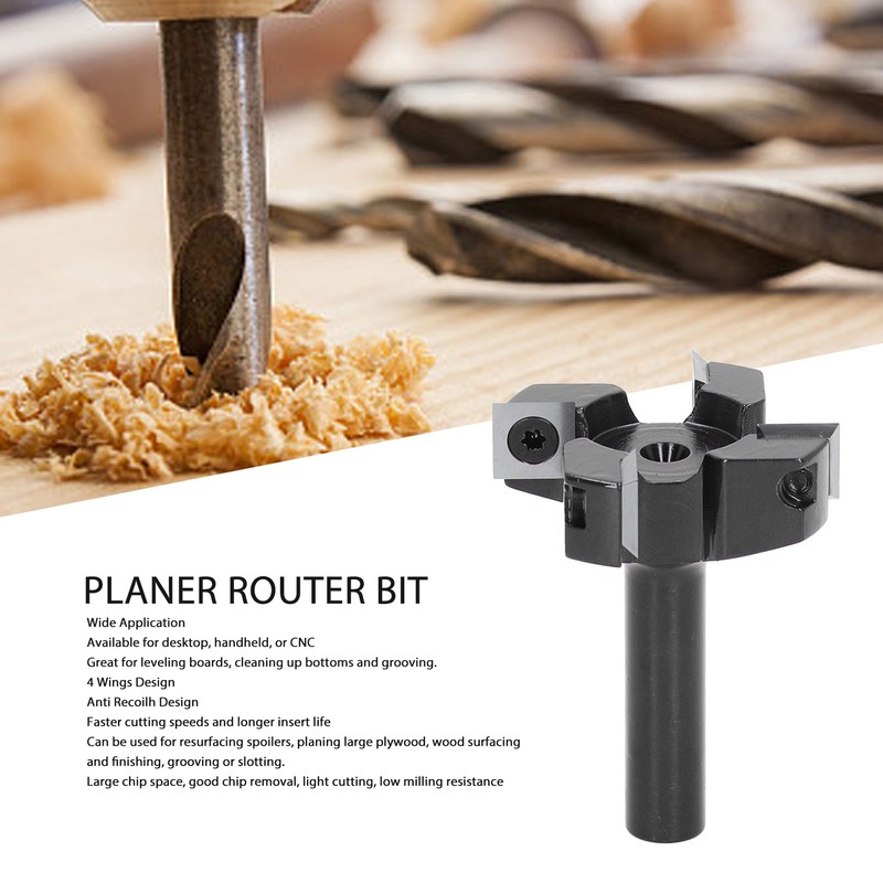 Spoilboard Surfacing Router Bit 4 Wing 2 Inch Insert Slab