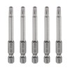 HARFINGTON 5pcs TT25 Security Torx Head Screwdriver Bit 2.56" (65mm)
