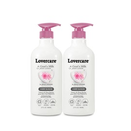 Lovercare Goat Milk Body Lotion for Dry Skin Cherry Blossom 27.05oz (800ml) - 2-PACK