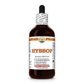 Hyssop (Hyssopus Officinalis) Dry Herb Tincture, Made in Hawaii, Organic Raw Materials, All Natural, Vegan, Pure Liquid Extract - 4 fl.oz