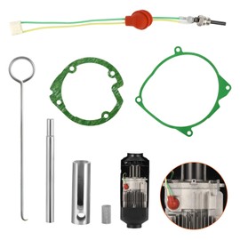 Diesel Auxiliary Heater Glow Plug Seal and Glow Plug Wrench, Ceramic Repair Kit Compatible with 12 V-2 KW Car Heater, Auxiliary Heater Accessories, Replacement Parts (7 Pieces)