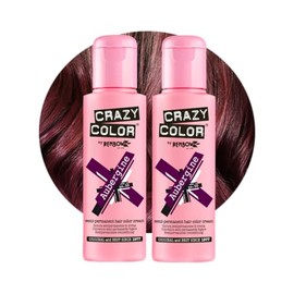 Crazy Color Vibrant Aubergine Semi-Permanent Duo Hair Dye. Highly Pigmented Wine Purple Conditioning & Oil Nourishing Vegan Formula | No Bleach or Ammonia | 200ml