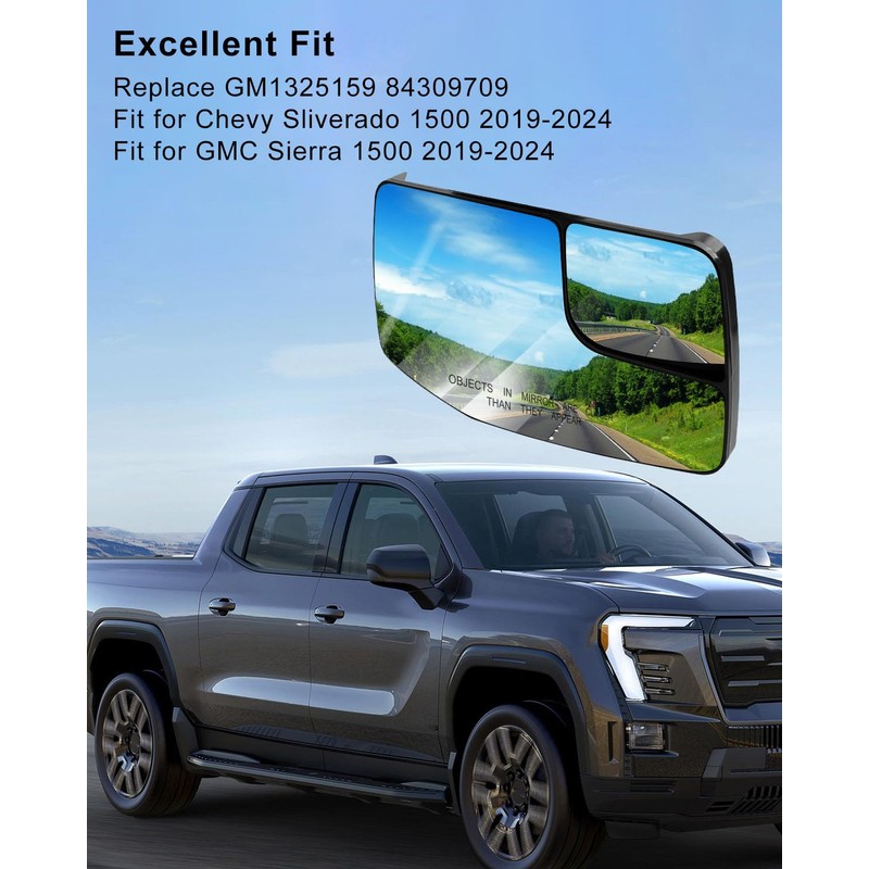 84309708 Right Passenger Side Heated Mirror Glass Fit for Chevy