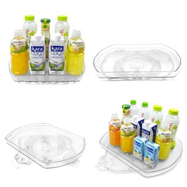 Incostar 360° Rotating Lazy Susan Turntable - Multifunctional Rectangular Organizer 15.1" x 11.4" for Refrigerator, Cabinet, Pantry, and Kitchen Countertop (4 Pack)