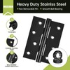 6-Pack Black Door Hinges, 4 Inch Heavy Duty Stainless Steel