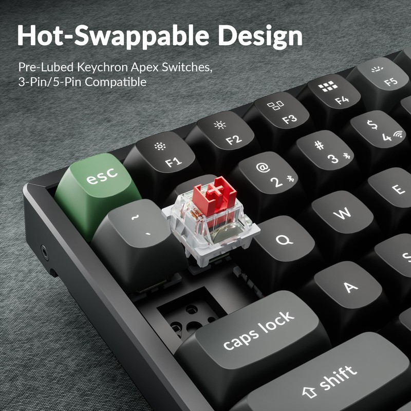 Keychron K2 Ultra 75% Wireless Mechanical Keyboard, 8000Hz Polling Rate