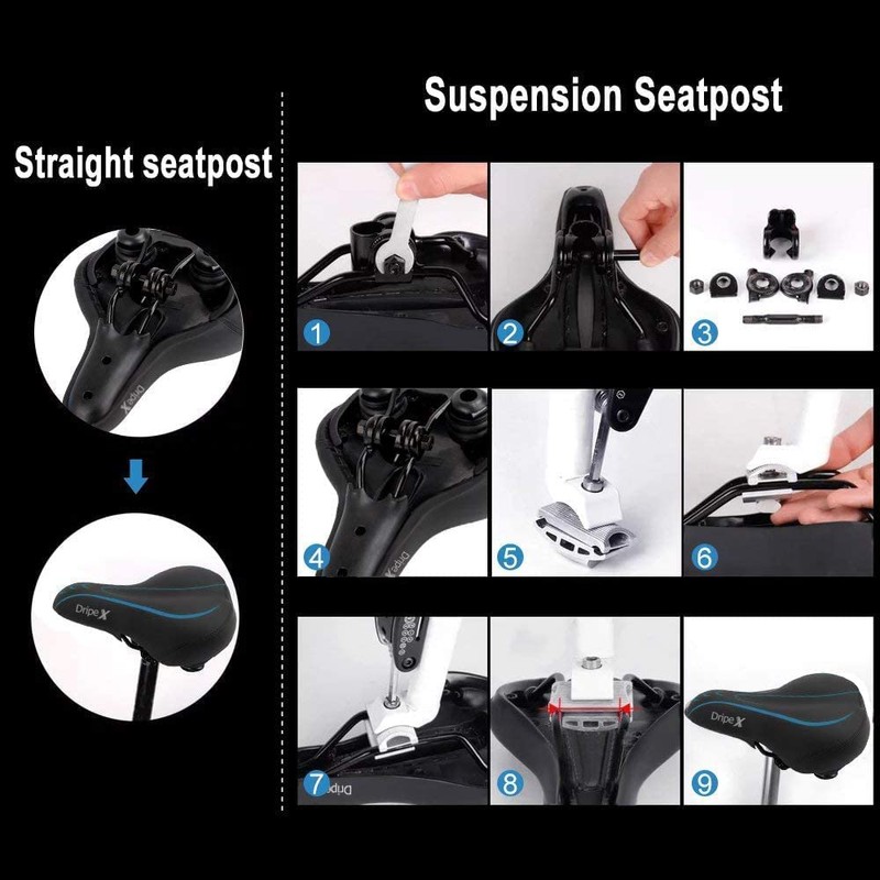 Dripex Bicycle Saddle Men Women Comfortable Soft Gel Bicycle Saddle