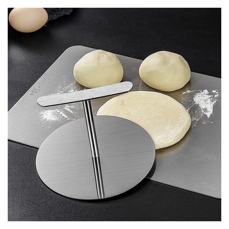 OBELGEOYA 7-Inch Stainless Steel Tortilla Press Maker – Manual Roti