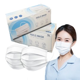 Feels Mask Dental Mask Triple Filter Disposable Domestic 2000 Sheets Large White / 덴탈마스크 3중필터 일회용 국산 2000매 대형 화이트