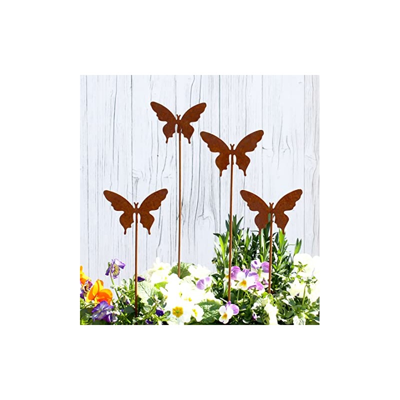 LB H&F Garden Stake, Rust Stake, Patina Rust Figure, Rust