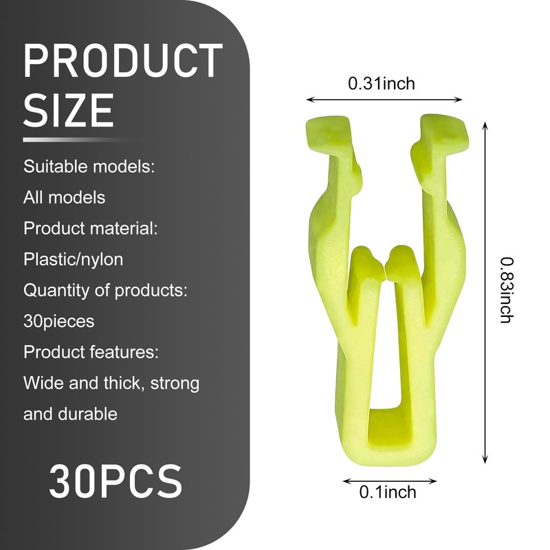 Prywog Pack-30 Car Fender Buckle Clip Fastening Set, 0.31" x