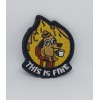 TrendyLuz This Is Fine Dog Meme Embroidered Hook & Loop