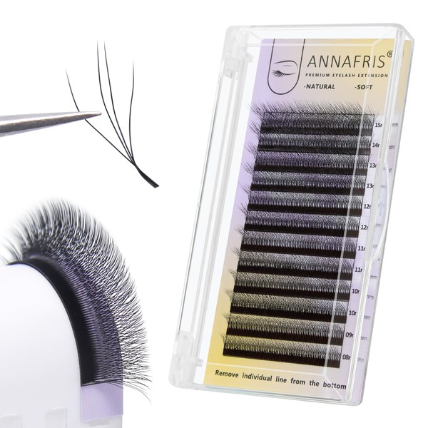 ANNAFRIS Eyelash Extension 4D Camellia W Lashes 0.07 C 8-15mm