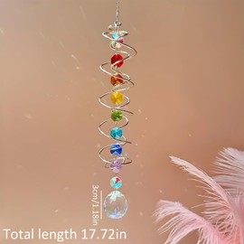 Sun Catcher,RoadLoo Decorative Suncatcher Bead Spinner Dream Catcher Crystal Ornaments With Chain Pendant Ornament for Window Bedroom Car Home Garden Office Party Wedding Decorations