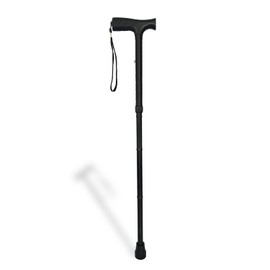 CaneCraft Designer Folding Cane for Men and Women – Lightweight Adjustable Walking Stick with Fritz Handle and Wrist Strap (Black Anti-Slip)