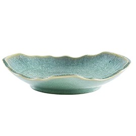 Tazón decorativo grande de cerámica, tazón central de esmalte reactivo verde de 30 cm, decoración moderna para mesa de café, tazón para llaves versátil para entrada, tazón frutero decorativo