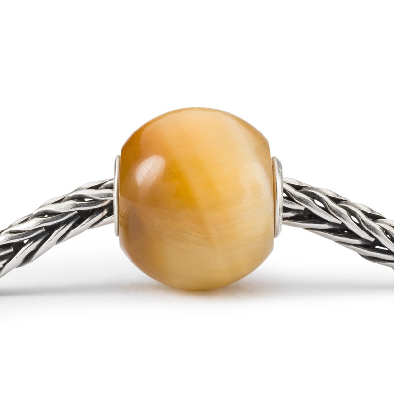 Trollbeads Jumbo Round Gemstone Beads, Sterling Silver, Tiger Eye