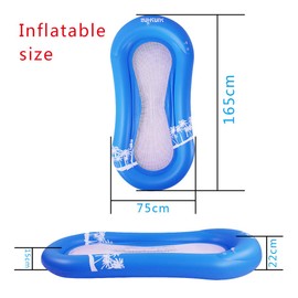 Air Mattress, Water Hammock with Net, Water Pool Hammock, Water Lounger, Swimming Ring, for Adults and Children, 165 x 75 x 25 cm (Blue)