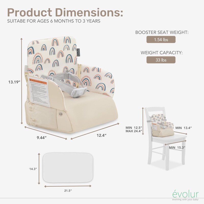 Evolur Snug Packsack 2-in-1 Portable Booster Seat and Travel Bag