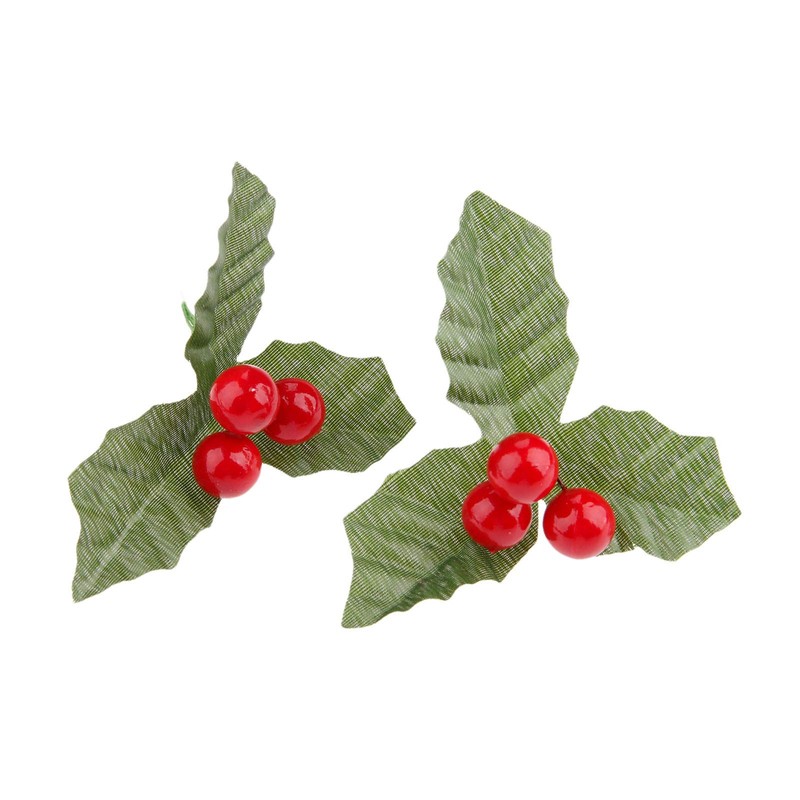 Yetaha 10 Pcs Artificial Leaf + Holly Berries for Wedding