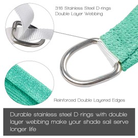 Artpuch 18'x24'x24' Custom Curved Sun Shade Sail UV Block Mesh 185 GSM Commercial Turquoise Green Outdoor Shade Cover for Backyard, Pergola (We Make Custom Size) ST01