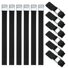Pack of 12 lashing straps, lashing straps, 25 mm x 0.5 m, lashing straps with clamp locks, economical and applicable, complies with DIN EN 12195-2, for bicycles, trolleys and motorcycle suitcases