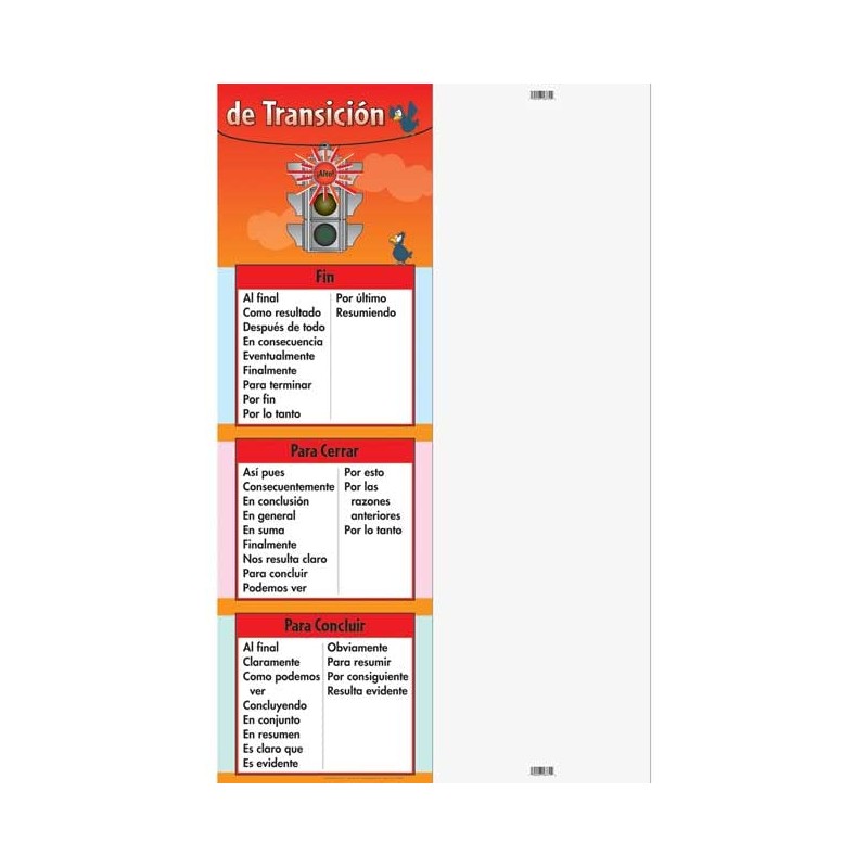 Really Good Stuff Spanish Traffic Light Transition Words and Phrases