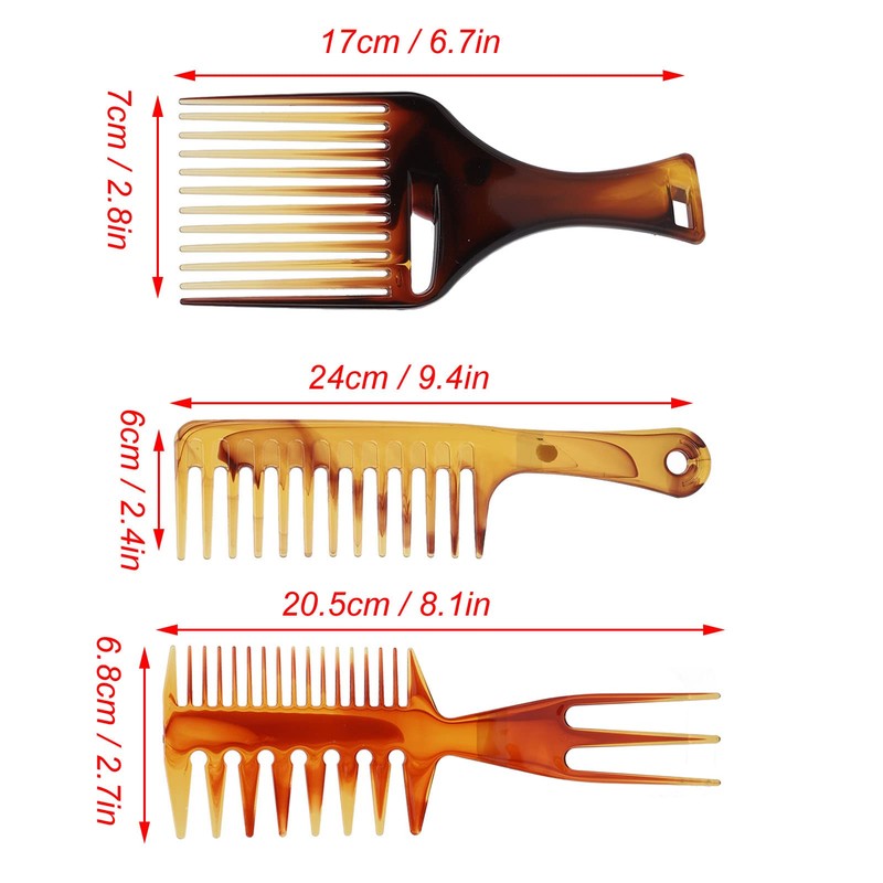 Brrnoo Set of 3 Professional Hairdressing Combs Afro Comb Straight