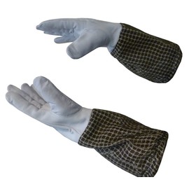 AGS Beekeeper gloves 3 Layer Ultra Ventilated Green Bee keeping gloves beekeeping bee gloves 3-layer protection (Large)