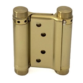 Pair of 3'' Stainless Steel Double Action Spring Door Hinge for Saloon Cafe Door Shop Gold