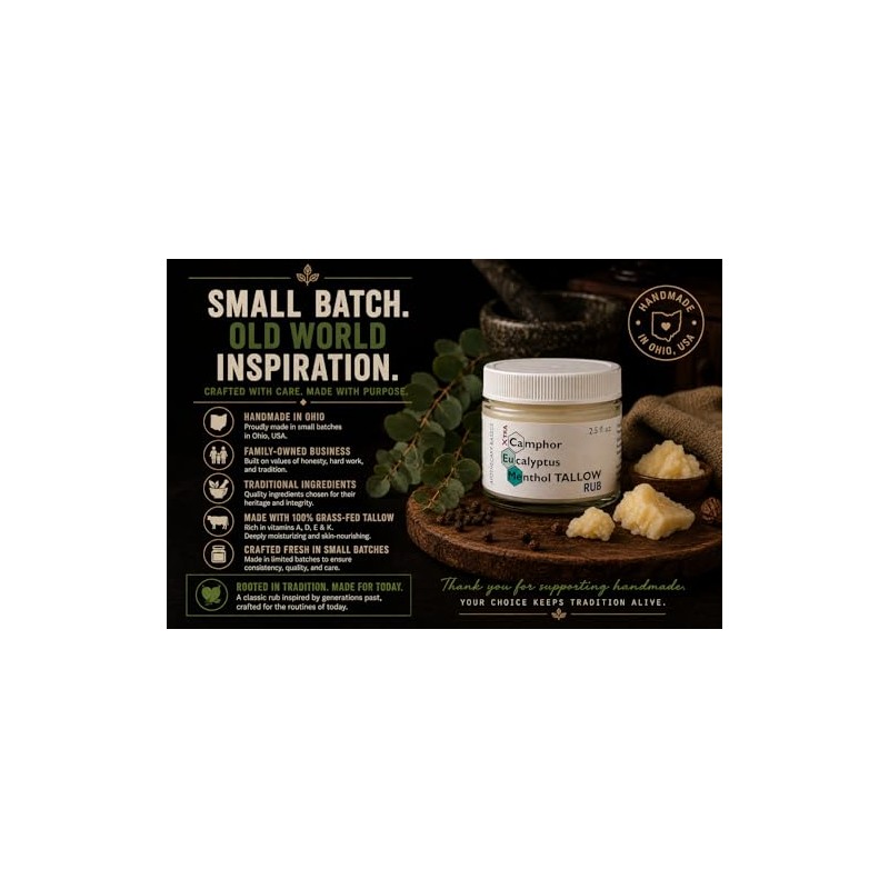 Camphor, Eucalyptus & Menthol Xtra Rub - Tallow Formula -