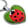 Lady Bug Ladybug Insect Keychain Heart Love Metal Key Chain