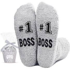 HAPPYPOP Boss Gifts Ideas Socks for Men - Cool Gifts for Bosses Women Men, Boss Gifts Male Femal Fuzzy Boss Women