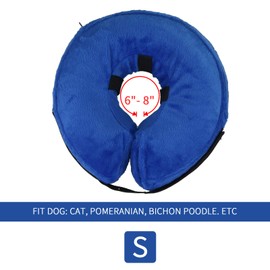 MCHY Inflatable Dog Cone,Adjustable Recovery Collar for Dogs After Surgery,Prevent from Biting & Scratching,Not Block Vision（Blue S）