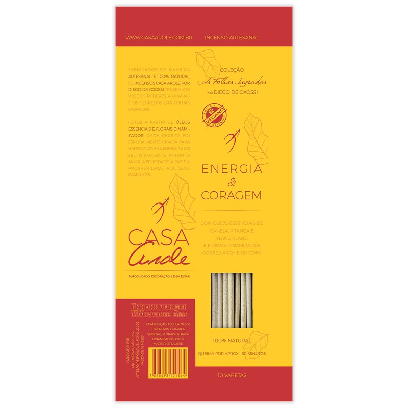 Casa Arole Aromatherapy Premium Incenses: Energy and Courage | Sacred