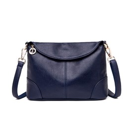 NICOLE & DORIS Classic Clutch Shoulder Bag Women Handbag Elegant Underarm Bag Ladies Crossbody Bag PU Leather Messenger Bag with Two Shoulder Strap Blue