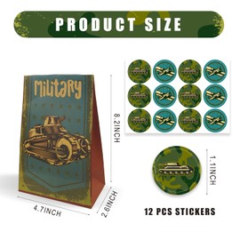 OIAHIYUZ Camo Toy Themed Candy Bag Set, 12 Pack Camo-Themed Kraft Paper Goodie Bags - Sturdy, Lightweight Party Favor Bags for Kids Birthday, Snack Bags, Birthday Gift Bags, 8.6" x 5.9" x 3.2"