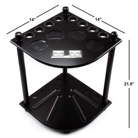 GSE Games & Sports Expert Corner-Style Floor Stand Billiard Pool Cue Racks with Score Counters. Holds 8 Pool Cue Stick and Full Set of Pool Balls (Black)