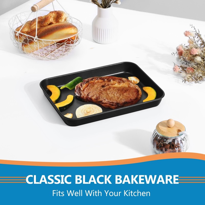 P&P CHEF 9 Inch Baking Cookie Sheet Pan, Carbon Steel