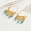 18K Gold Plated Vintage Boho Turquoise Dangle Earrings | Hypoallergenic