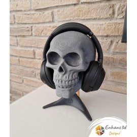 Enhanc3d Designs Headset Holder - Skull Headphone Stand - Gaming Accessories Room Decoration - Headphone Holder