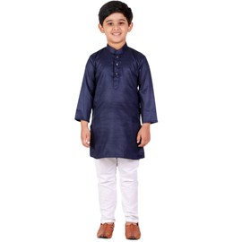 Pro-Ethic Style Developer Boy's Indian Kurta For Boys | Kids Ethnic Wear | Pack Of 1, Blue, 9-10 Years