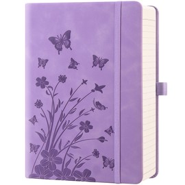 HwxBen Liniertes Tagebuch – 365 Seiten, Hardcover-Leder-Tagebuch für Frauen zum Schreiben, A5 College-Liniert, 100 g/m² Papier für Arbeit, Notizen, Büro, Schule, Zuhause, Lavendel.