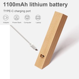 HBGFHG Wooden Desk Light ，Dimmable Desk Lamp for Home Office with USB Wireless Charging Port ，Touch Control RotatableDesk Adjustable Night Light(Beech Wood)