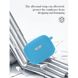 Case for JBL Tune 230NC TWS - True Wireless in-Ear Headphones,Soft Protective,BOVUGAC Silicone Case Cover with Keychain & Cleaning Kit & Lanyard for JBL Tune 230NC TWS Earbuds-Sky Blue