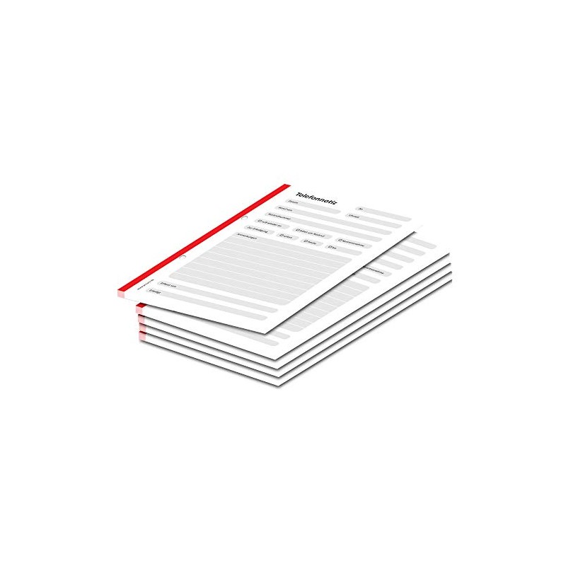 PRICARO 5 x A6 Punched Telephone Notepad Red