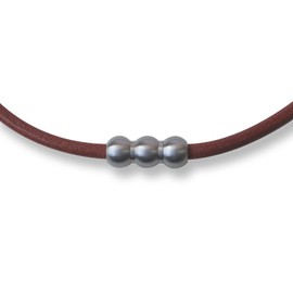 Elg EGLN130 Real Leather Necklace (CRAFT) Brown -