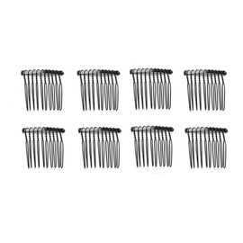 10 PCS Metal Wire Hair Clips and Barrettes - 10 Teeth/4cm Twist Bridal Combs, Veil Hair Pins for Wedding Party Bulk Pack for Women and Girls (Black)
